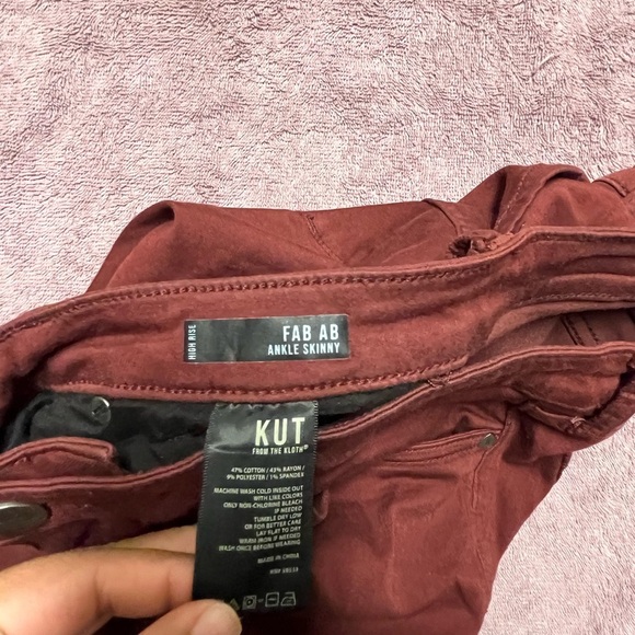 Kut ankle skinny Women's Burgundy Jeans - Picture 7 of 13